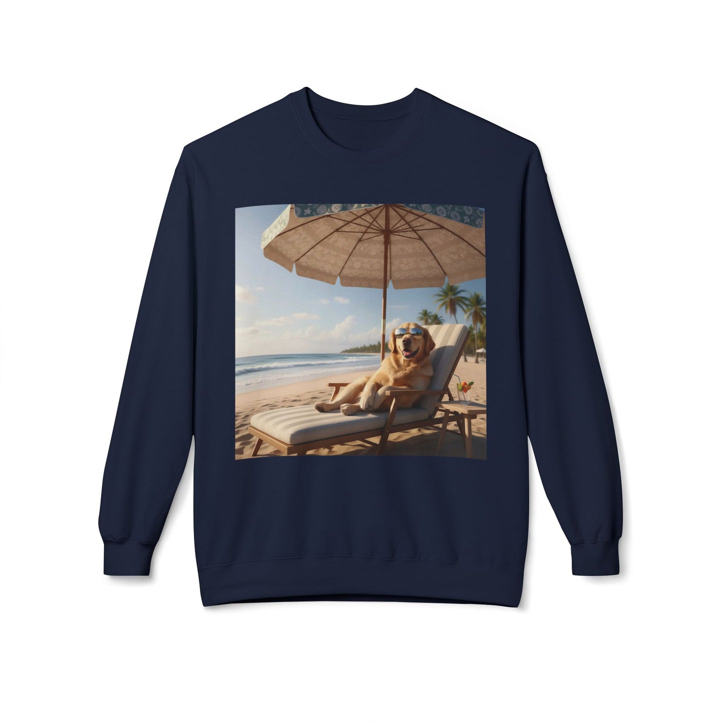 Beach Vibes Dog Graphic Unisex Crewneck Sweatshirt