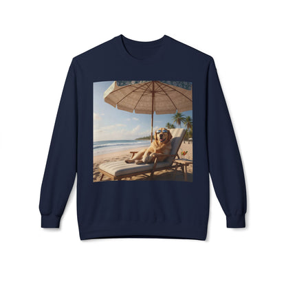 Beach Vibes Dog Graphic Unisex Crewneck Sweatshirt