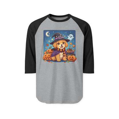 Halloween Cute Puppy Anime Unisex Raglan Shirt style 6