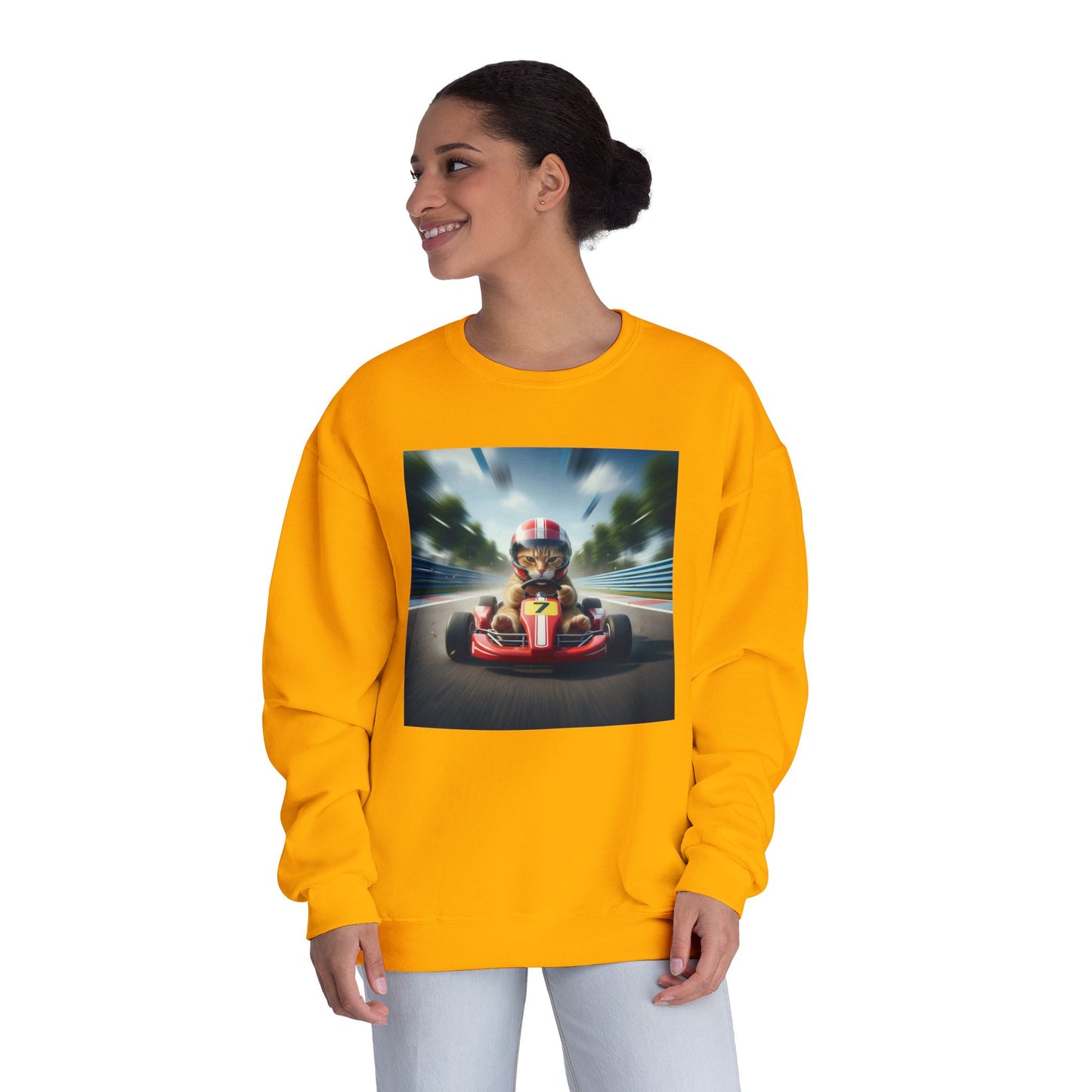 Go Kart Cat Unisex NuBlend Crewneck Sweatshirt style 3