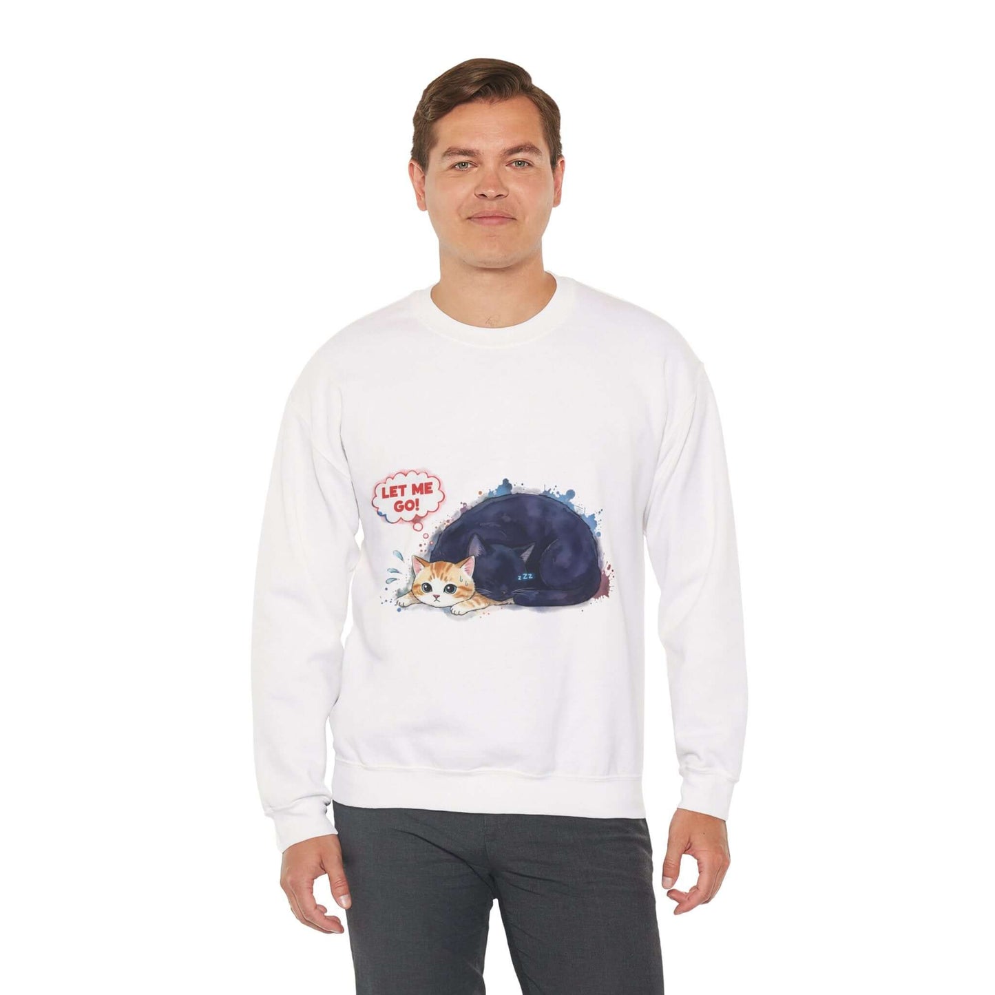 Watercolor Cat painting Unisex Crewneck Sweatshirt style 1