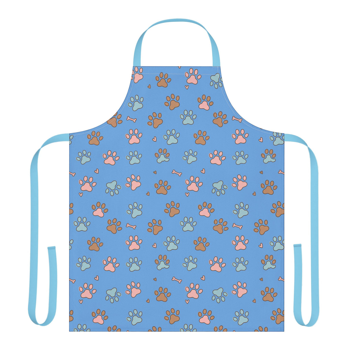 Cute Pet Lover's Apron with 5-Color Straps, Dog Paw Print Kitchen Apron, Gift for Animal Lovers, Cooking Accessory, Pet-Themed Gift