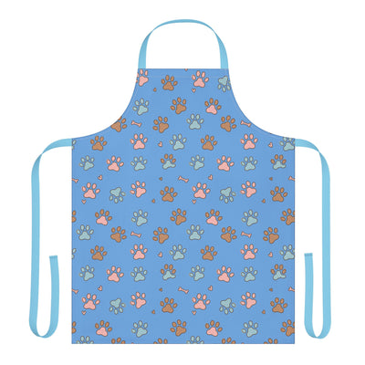 Cute Pet Lover's Apron with 5-Color Straps, Dog Paw Print Kitchen Apron, Gift for Animal Lovers, Cooking Accessory, Pet-Themed Gift