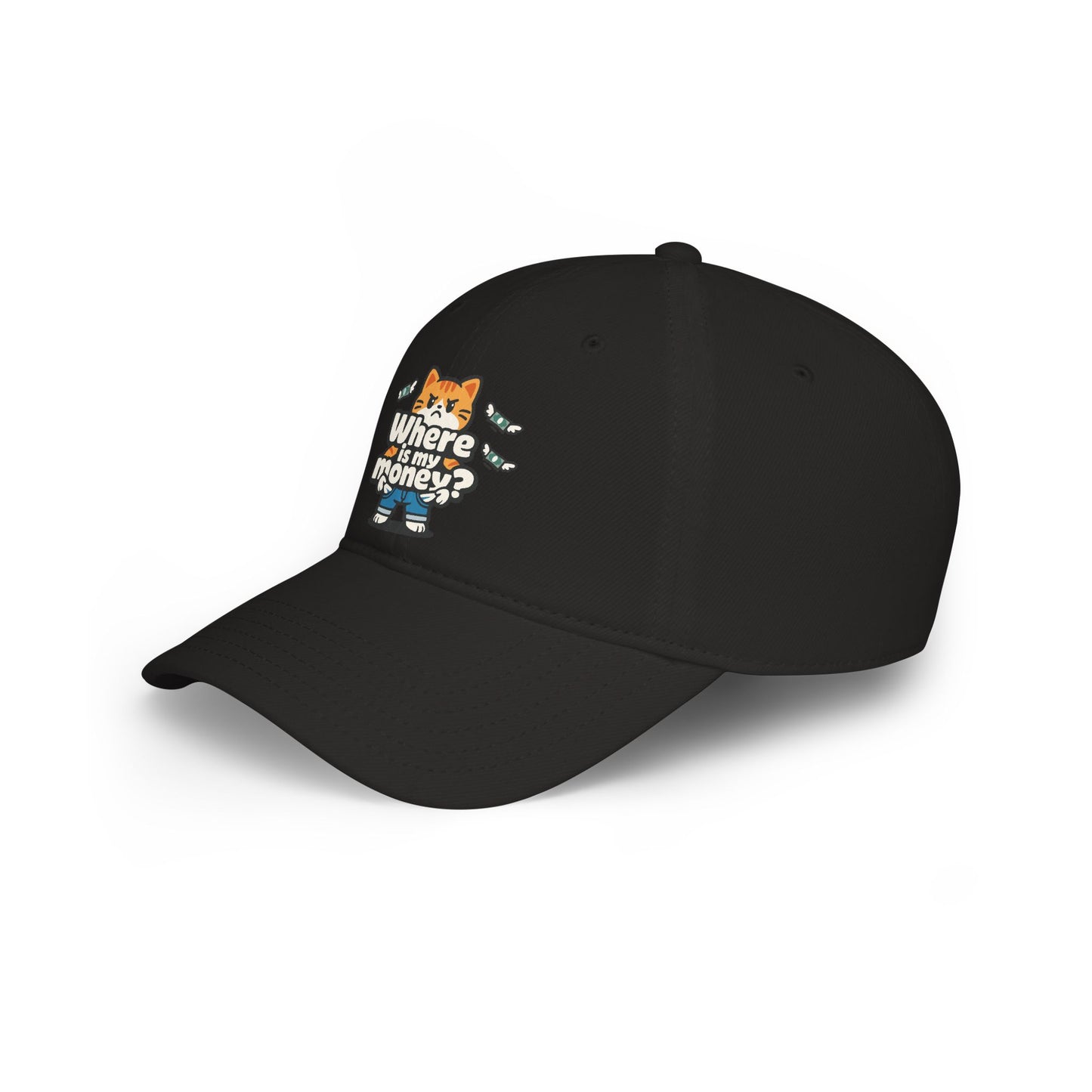 Where is my money Cute Cat Low Profile Cap Hat