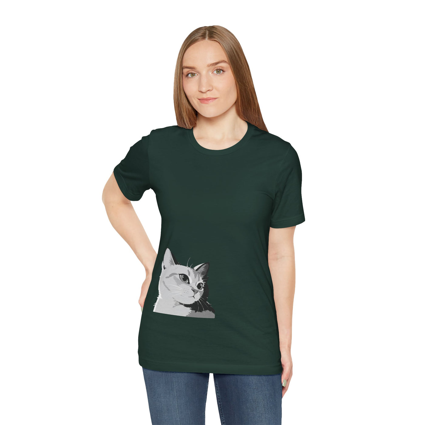 Cat Lover outlined style 2 Unisex Tee, Cat T-Shirt, Gifts for Cat Owners, Cute Cat Apparel, Pet Lover's Shirt, Everyday Casual Wear