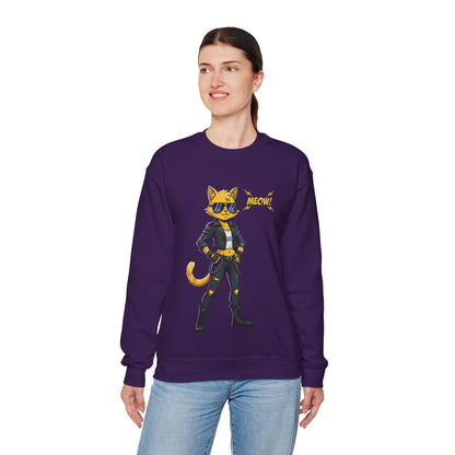 Cool Cat Unisex Heavy Blend Crewneck Sweatshirt style 4