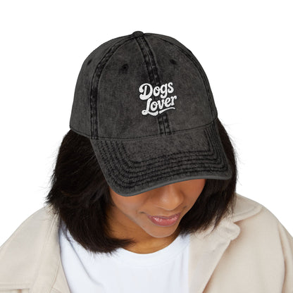 Dogs Lover Vintage Embroidered Cap Dad Hat Grey Words