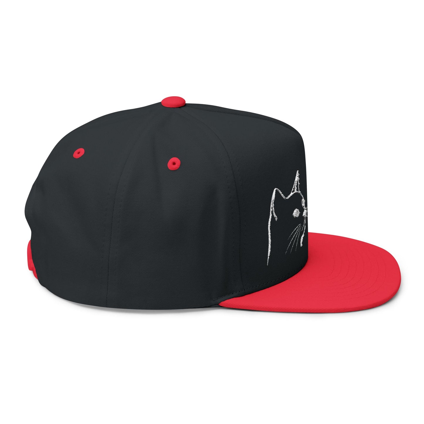Stylish Embroidered Cat Mom Flat Bill Cap style 1