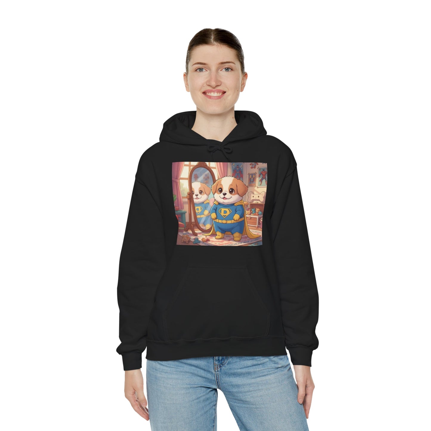 Dog cosplay Superman Funny Design Unisex Hoodie style 2