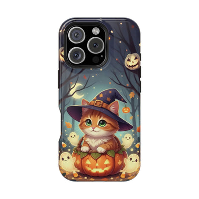 Halloween cute kitten anime style 3 Magnetic Phone Case, Cat Lover Gift, Impact-Resistant iPhone Case, Funny Pet Accessory, Unique Animal Design