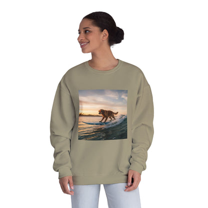 Surfing Dog Graphic Unisex NuBlend Crewneck Sweatshirt style 2