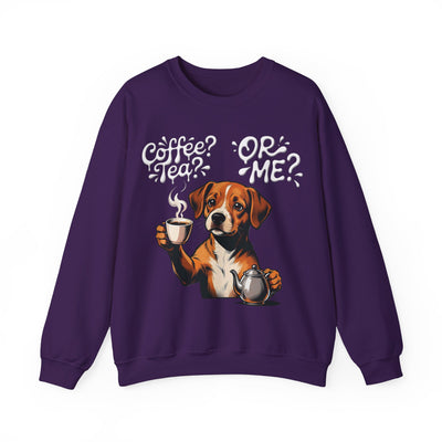 Coffee? Tea? Or Me? Dog Graphic Unisex Crewneck Sweatshirt