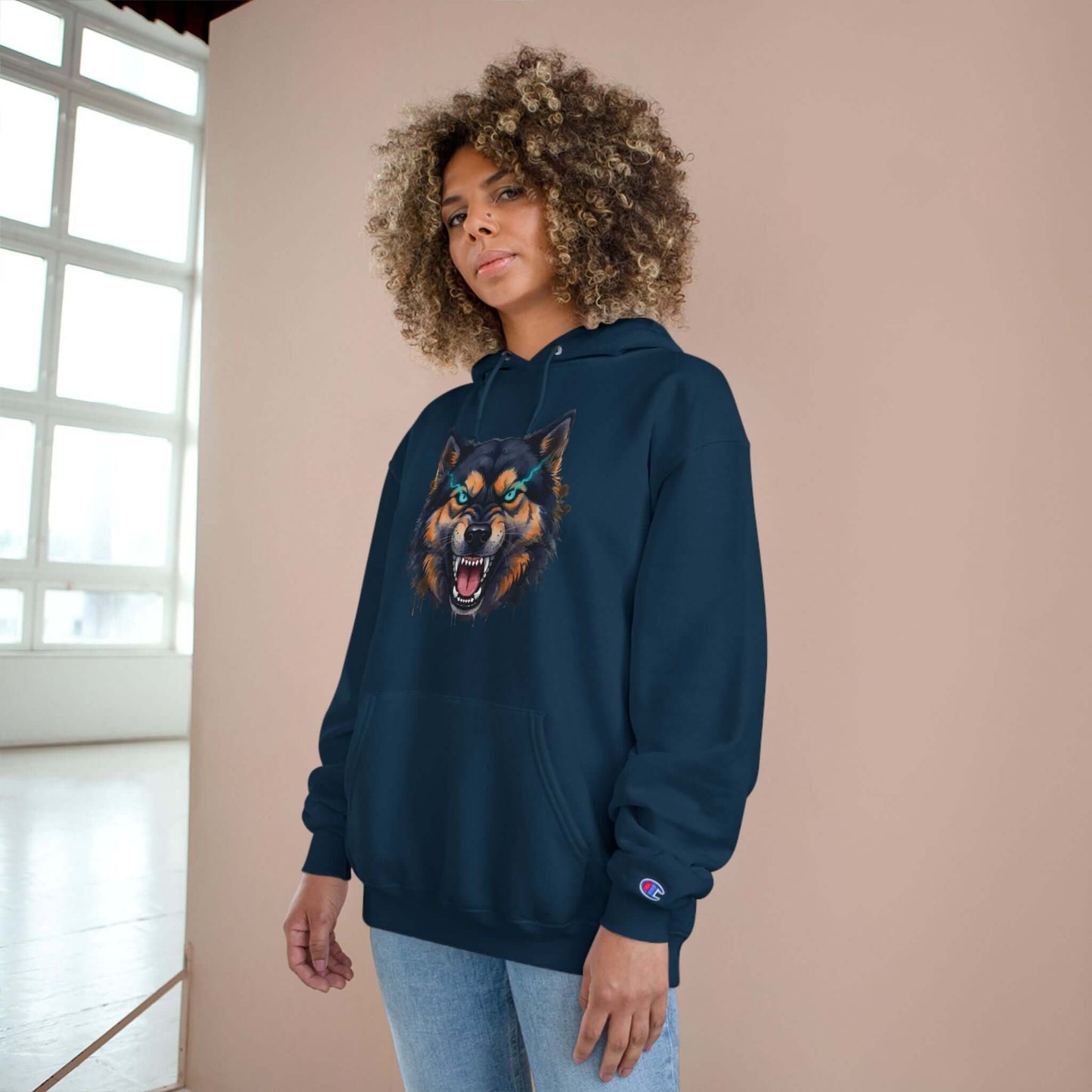 Angry Dog Men and Women Champion Hoodie style 1