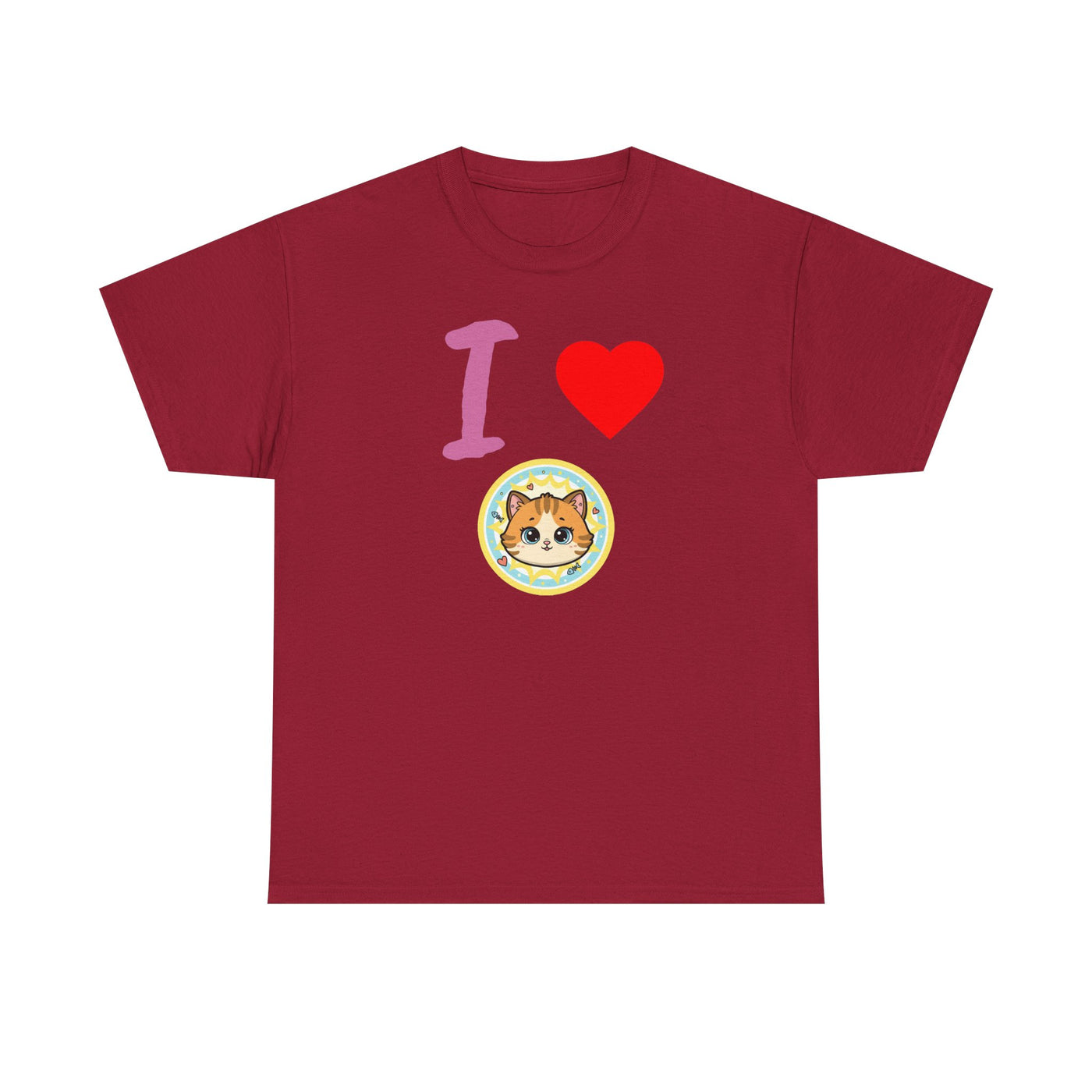 I Love Cats in Love Unisex Tee - Cute Cat T-Shirt for Pet Lovers, Cat Owners, Sports Enthusiasts, Gifts for Animal Lovers, Casual Everyday Wear