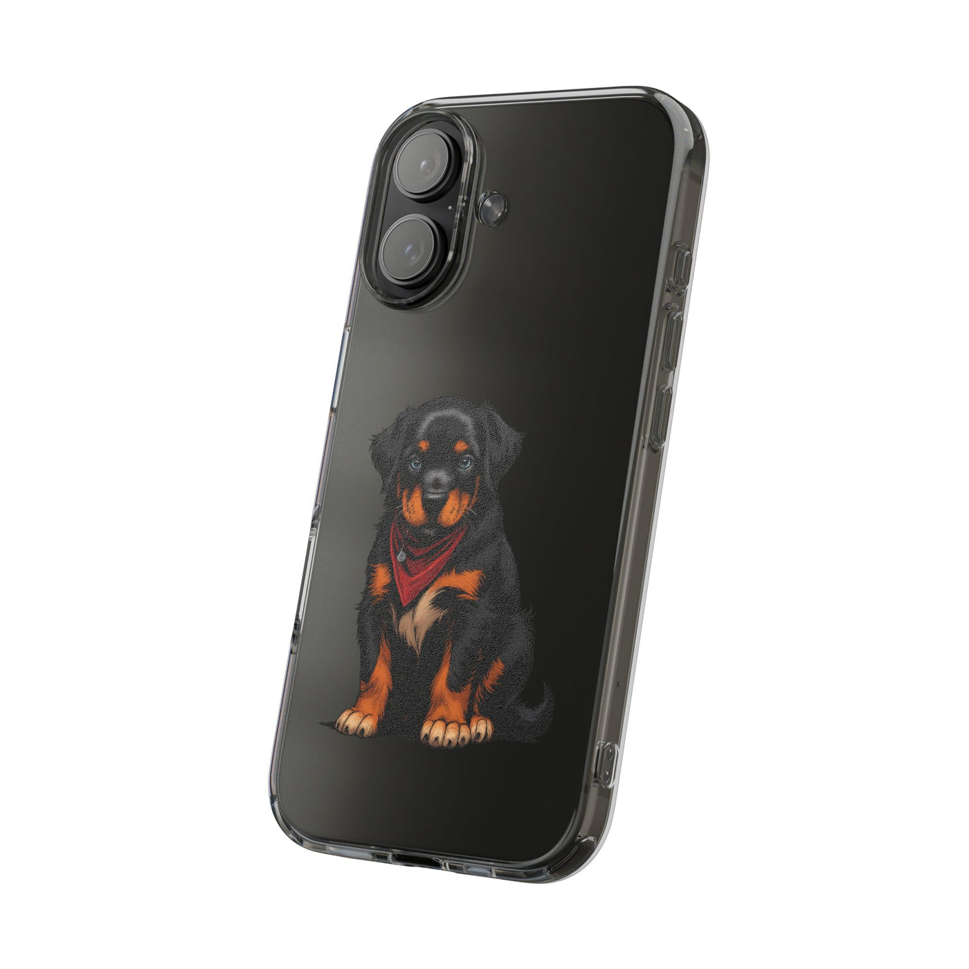 Rottweiler Dog Clear Phone Case, Impact-Resistant Phone Case, Dog Lover Gift, Pet Artwork, Cute Dog Accessory