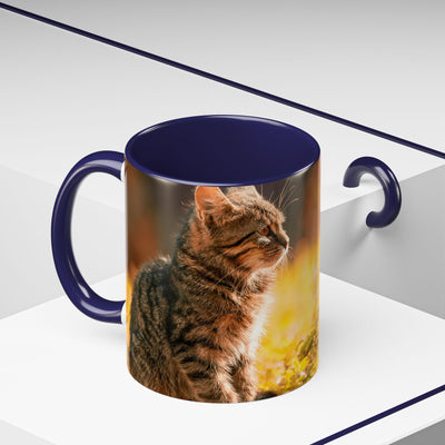 Golden Autumn Cat Coffee Mug - Cute Cat Mug, Nature Lover Gift, Cozy Kitchen Decor, Fall Drinkware, Cat Lover Gift
