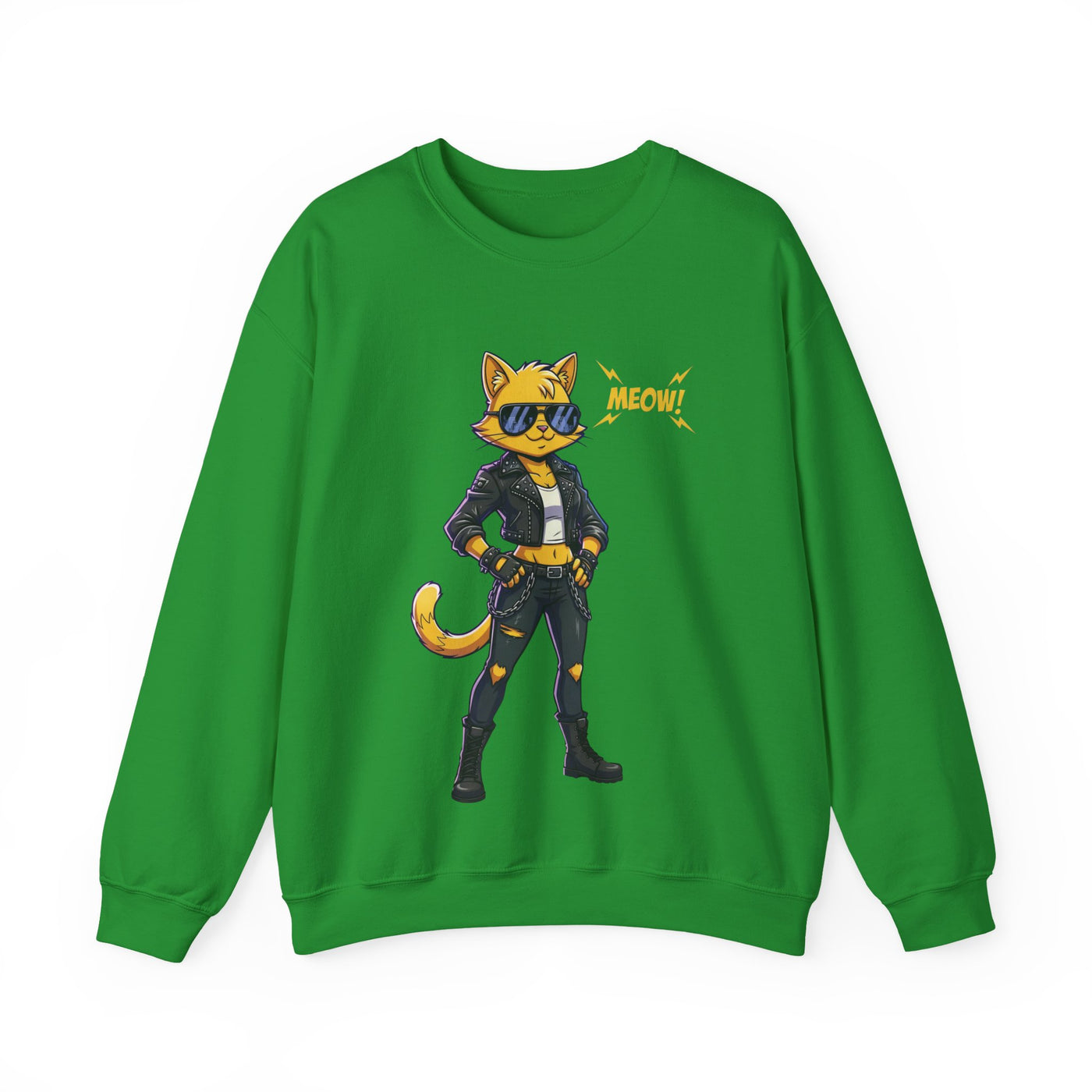 Cool Cat style 4 Unisex Crewneck Sweatshirt | Cozy Gift for Cat Lovers, Casual Wear, Unique Graphic Sweatshirt, Birthday Gift, Everyday Style