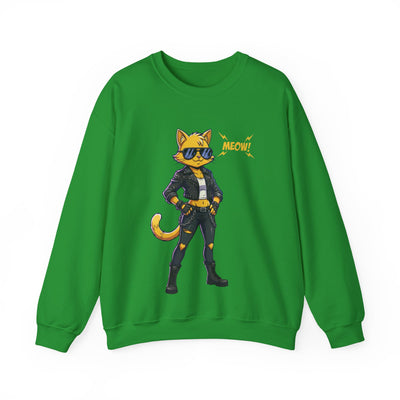 Cool Cat style 4 Unisex Crewneck Sweatshirt | Cozy Gift for Cat Lovers, Casual Wear, Unique Graphic Sweatshirt, Birthday Gift, Everyday Style