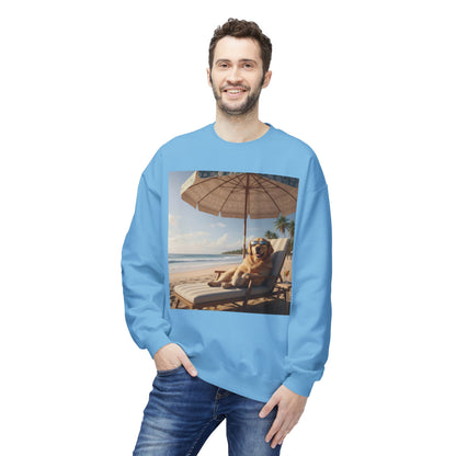 Beach Vibes Dog Graphic Unisex Crewneck Sweatshirt