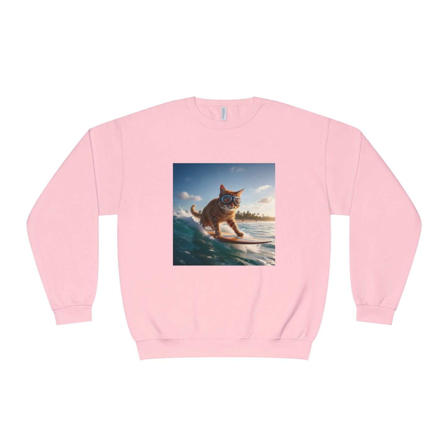 Surfing Cat Unisex NuBlend Crewneck Sweatshirt style 1