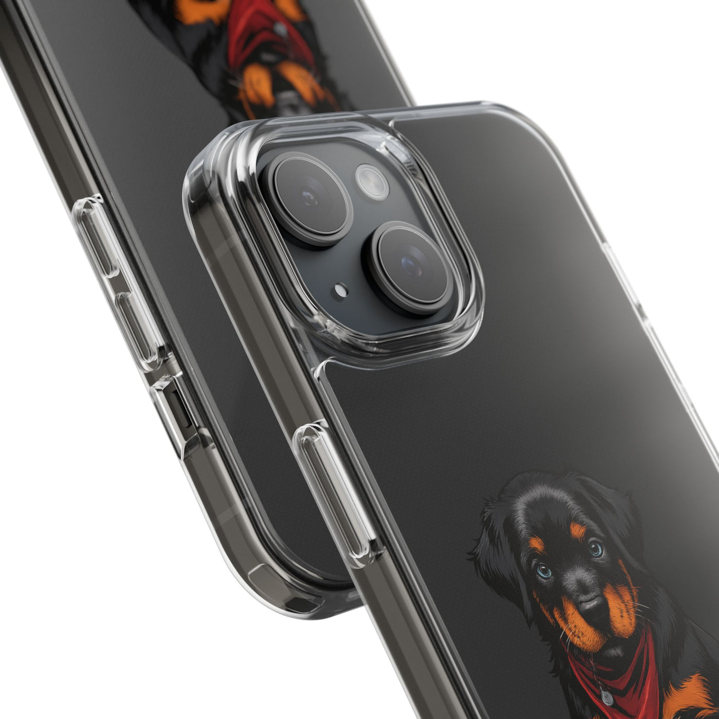 Rottweiler Dog Clear Phone Case, Impact-Resistant Phone Case, Dog Lover Gift, Pet Artwork, Cute Dog Accessory