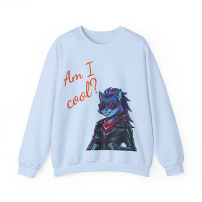 Cool Cat style 2 Unisex Crewneck Sweatshirt | Cozy Gift for Cat Lovers, Casual Wear, Unique Graphic Sweatshirt, Birthday Gift, Everyday Style