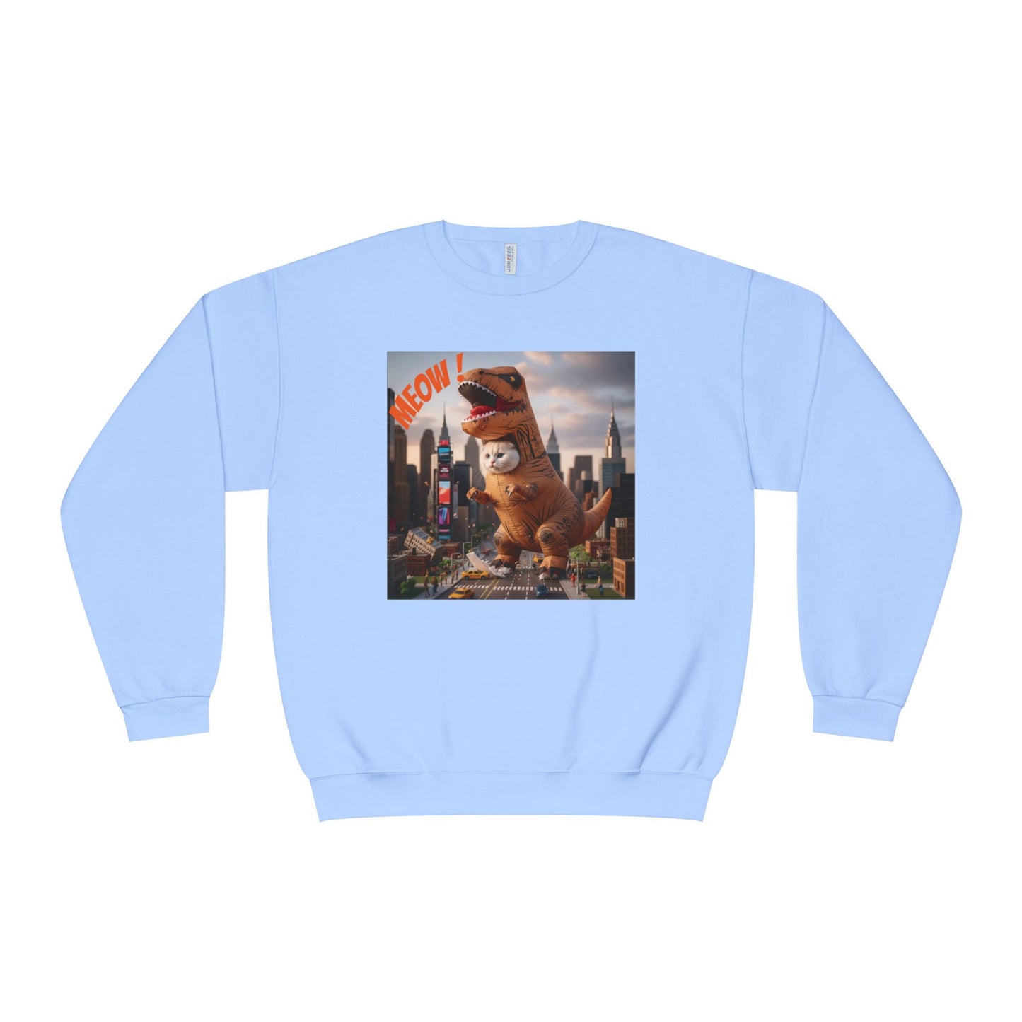 Tyrannosaurus Cat in city Unisex NuBlend Sweatshirt style 1