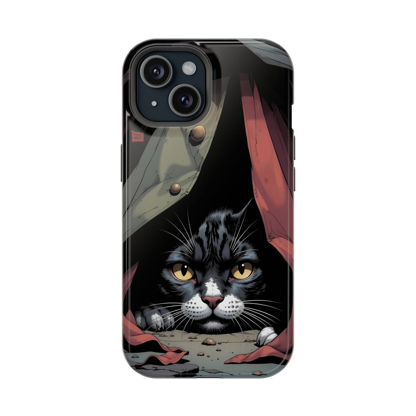 Cute Cats Magnetic Phone Case comic style 5, Cat Lover Gift, Impact-Resistant iPhone Case, Funny Pet Accessory, Unique Animal Design