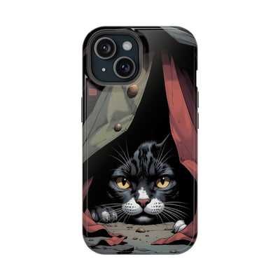Cute Cats Magnetic Phone Case comic style 5, Cat Lover Gift, Impact-Resistant iPhone Case, Funny Pet Accessory, Unique Animal Design