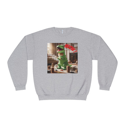 Tyrannosaurus Cat at home Unisex NuBlend Crewneck Sweatshirt