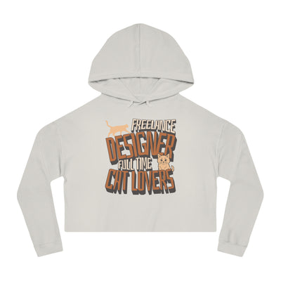 Full Time Cat Lovers - Cat Graphic Women Cropped Hoodie
