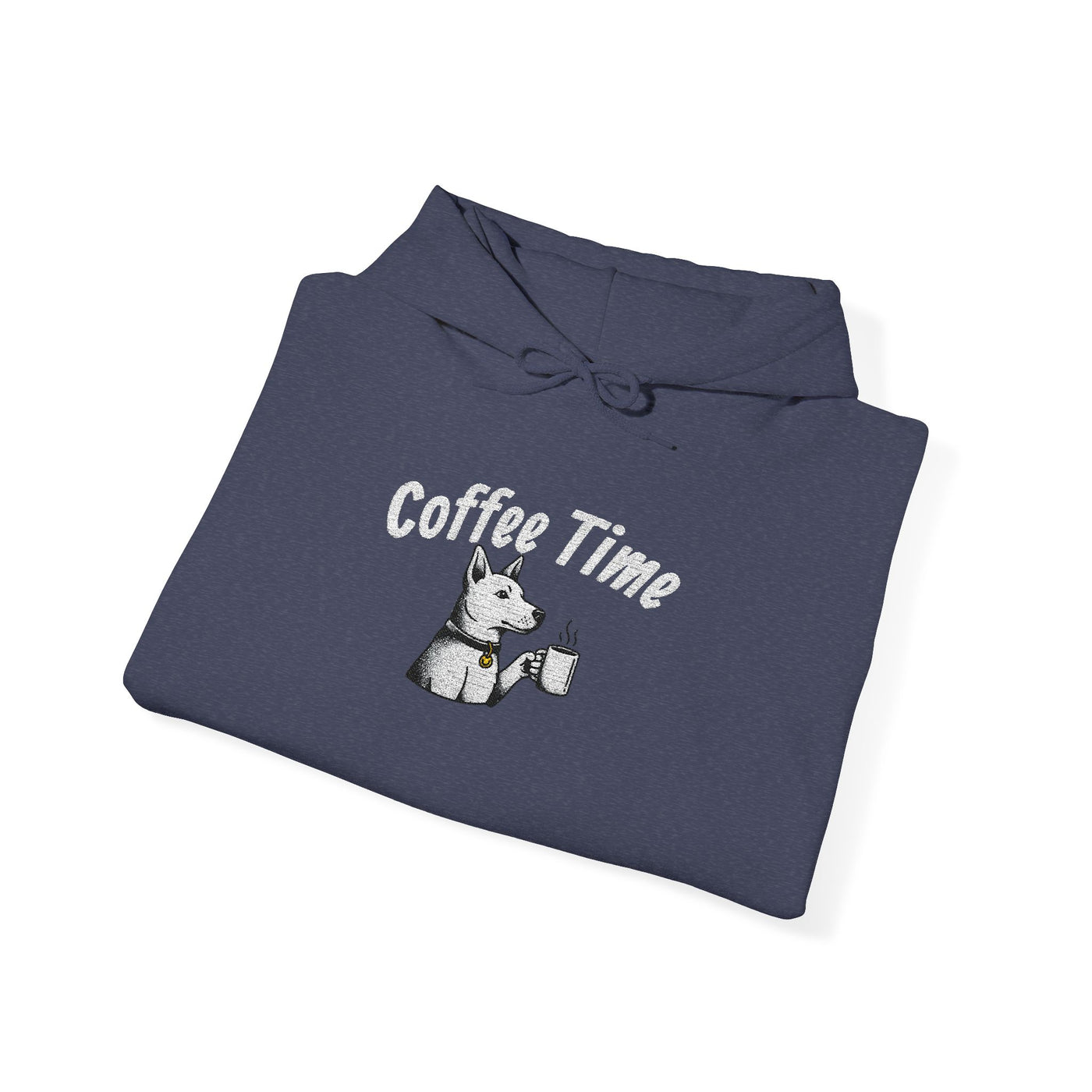 Coffee Time Dog Embroidered style 1 Unisex Pullover Hoodie