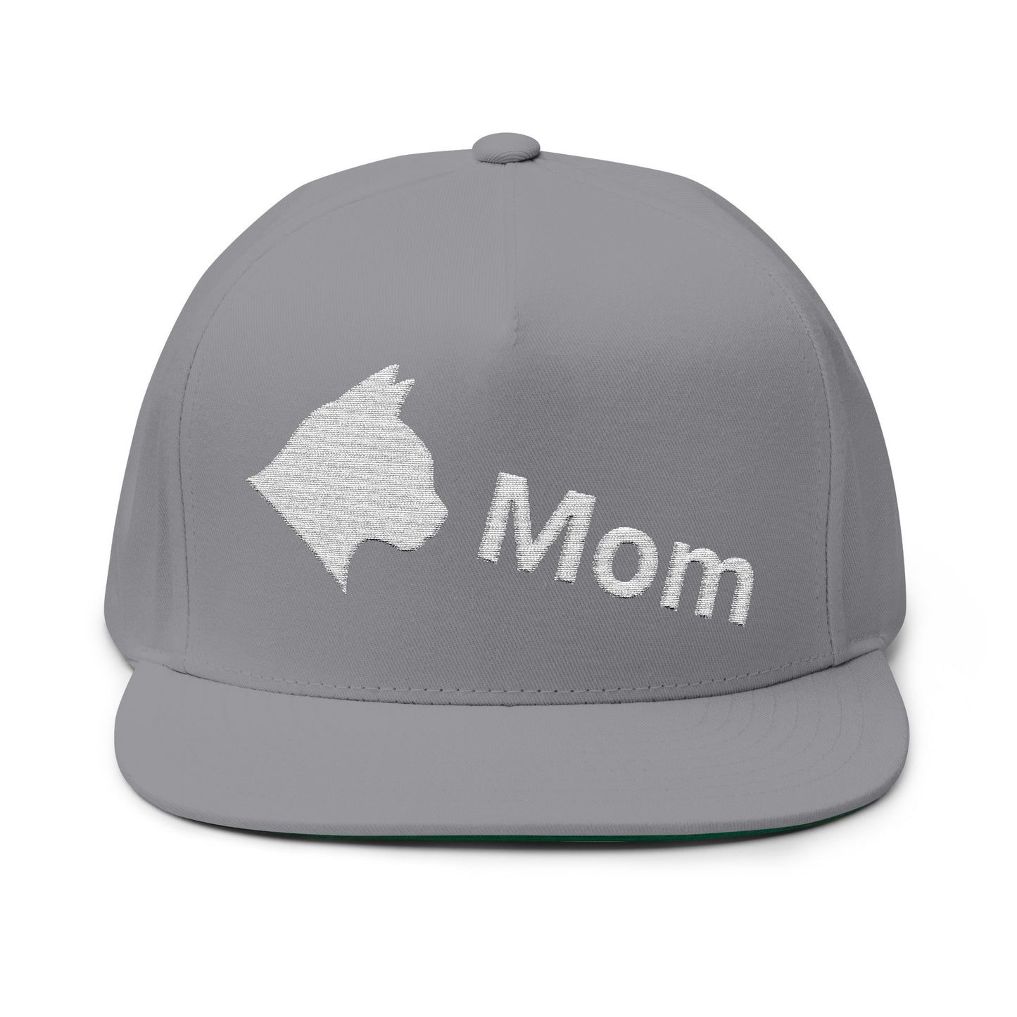Stylish Embroidered Cat Mom Flat Bill Cap style 3