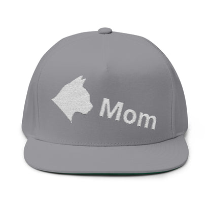 Stylish Embroidered Cat Mom Flat Bill Cap style 3