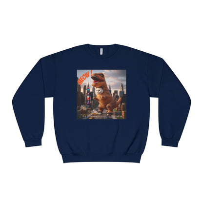 Tyrannosaurus Cat in city Unisex NuBlend Sweatshirt style 1