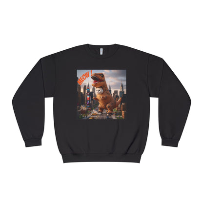 Tyrannosaurus Cat in city Unisex NuBlend Sweatshirt style 1