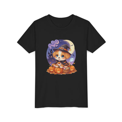 Halloween cute puppy anime style 5 Youth Tee, Short Sleeve T-Shirt, Kids Halloween Apparel, Cute Dog Tee, Fall Outfit for Children