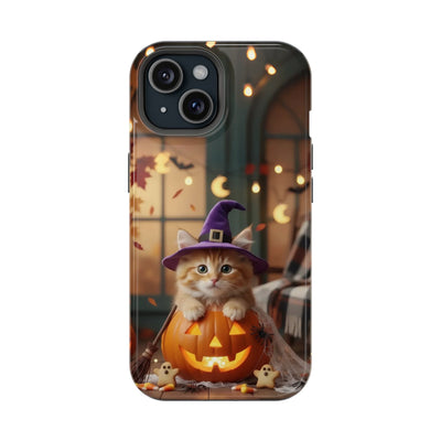 Halloween cute kitten photo style 1 Magnetic Phone Case, Cat Lover Gift, Impact-Resistant iPhone Case, Funny Pet Accessory, Unique Animal Design