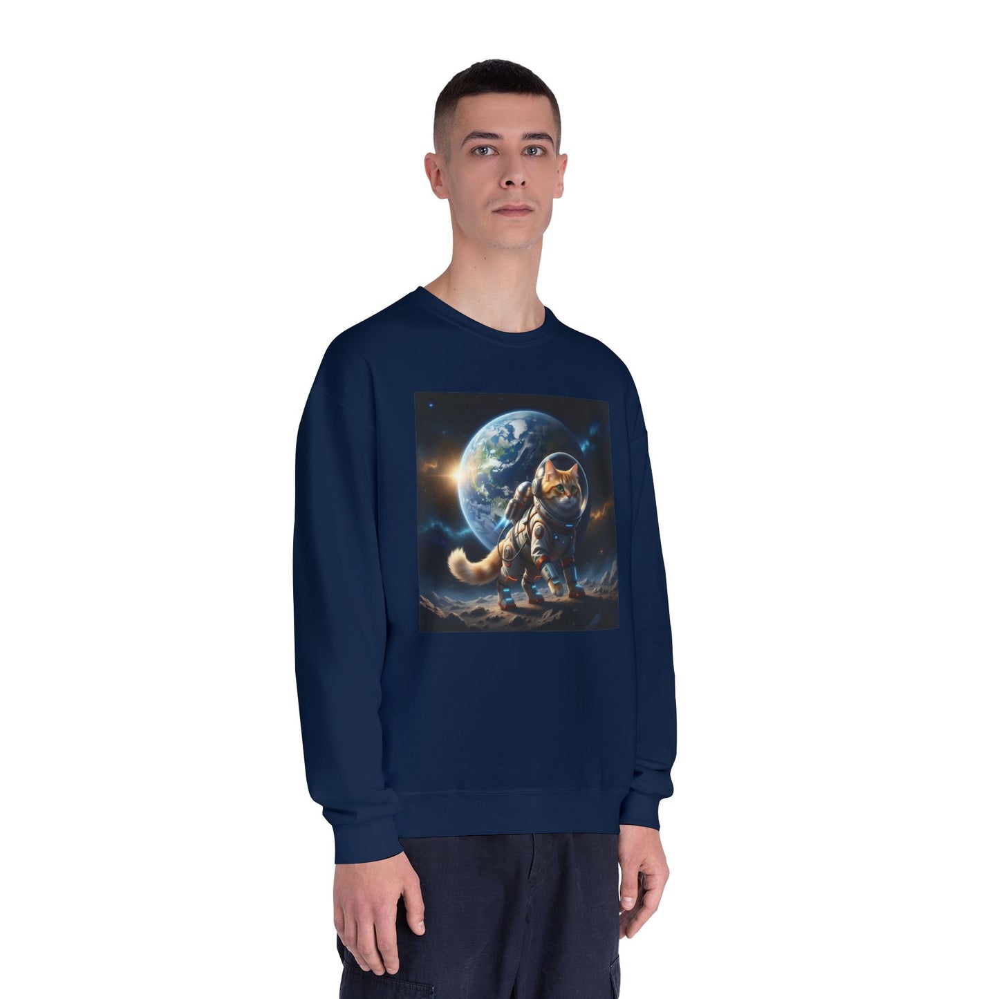 Space Cat Unisex NuBlend Crewneck Sweatshirt style 1