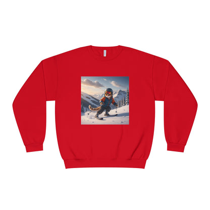 Skiing Cat Graphic Unisex NuBlend Crewneck Sweatshirt