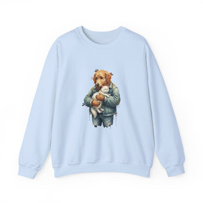 Watercolor painting style 12 Men & Women Cute Cat Pile Crewneck Sweatshirt