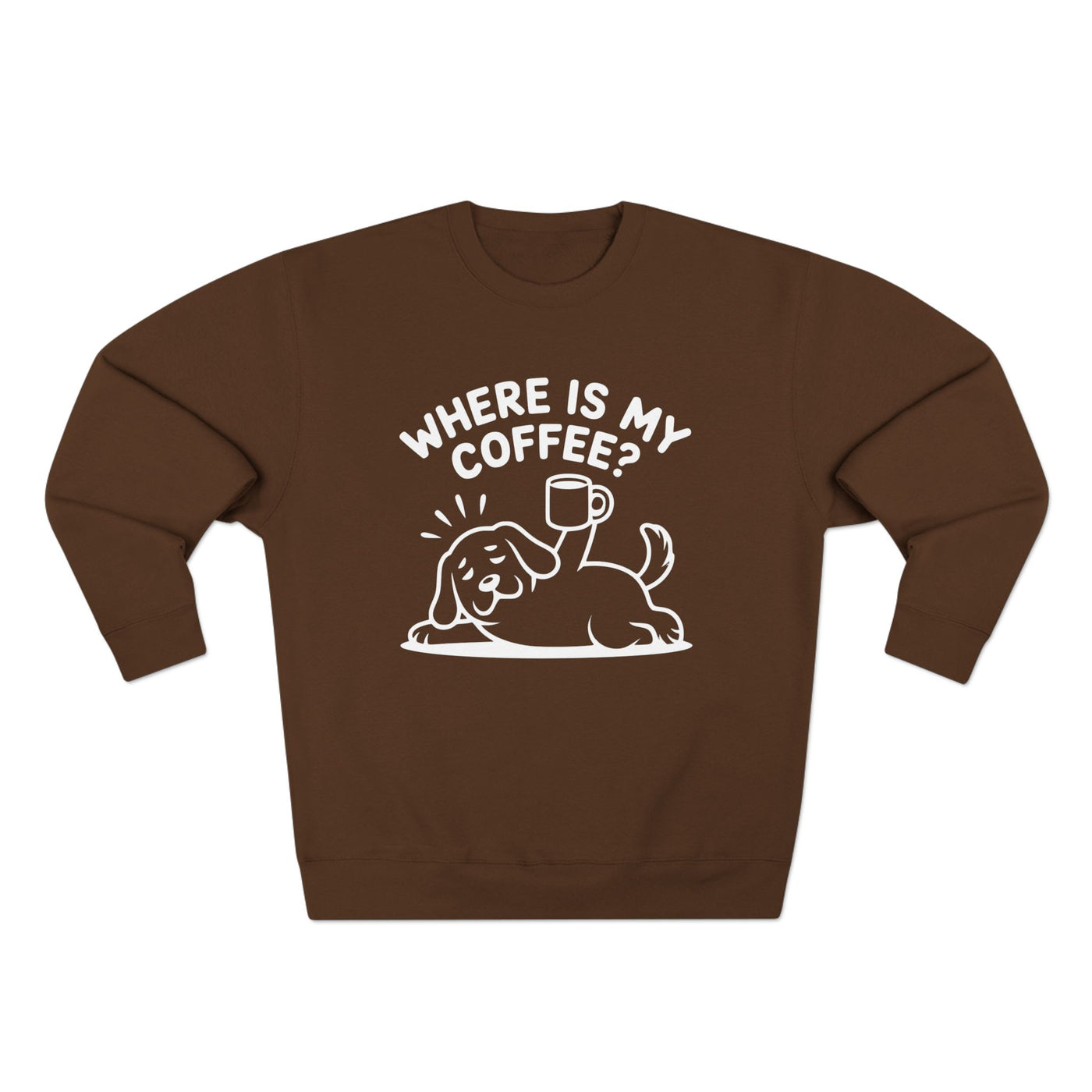 "Where is my coffee?" Dog Outline style 2 Unisex Crewneck Sweatshirt