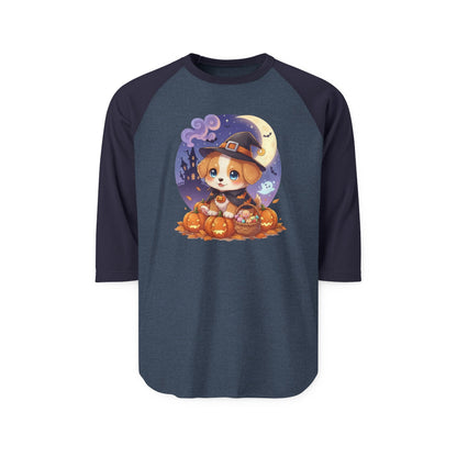 Halloween Cute Puppy Anime Unisex Raglan Shirt style 5
