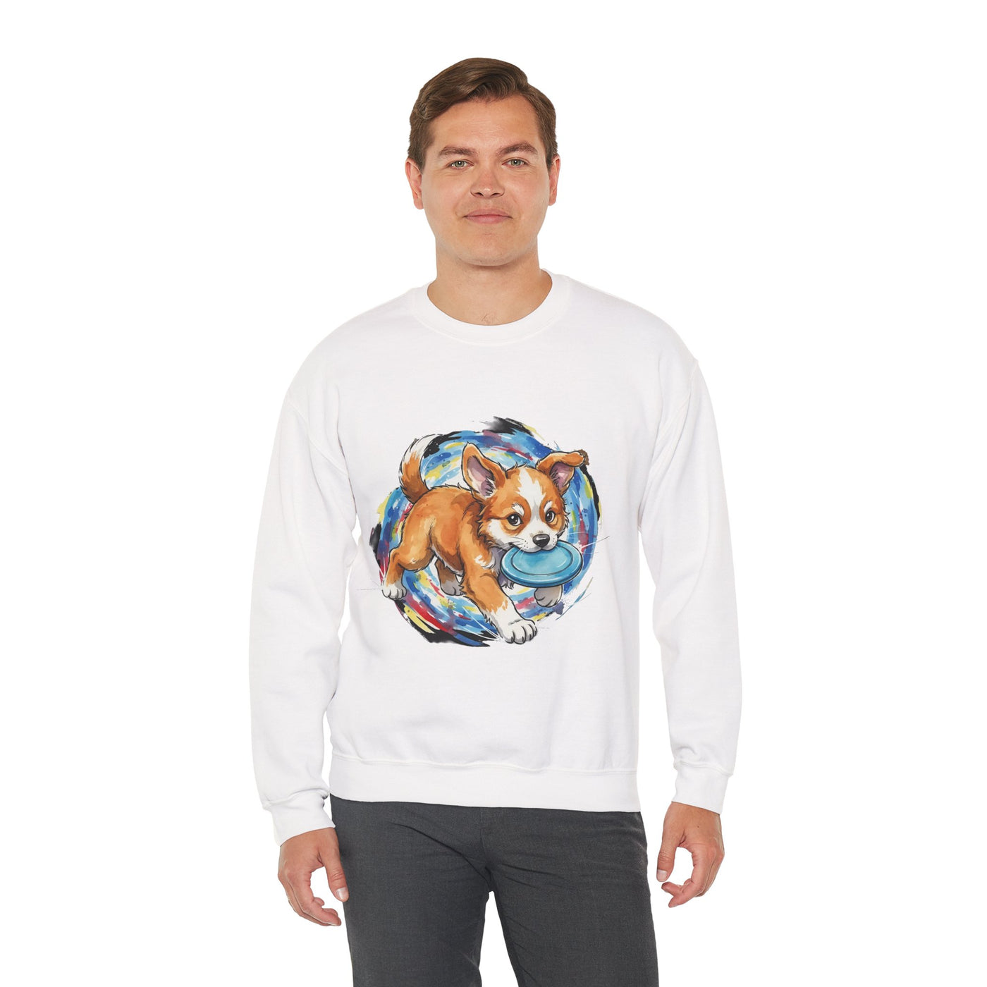 Watercolor painting style 7 Men & Women Cute Cat Pile Crewneck Sweatshirt