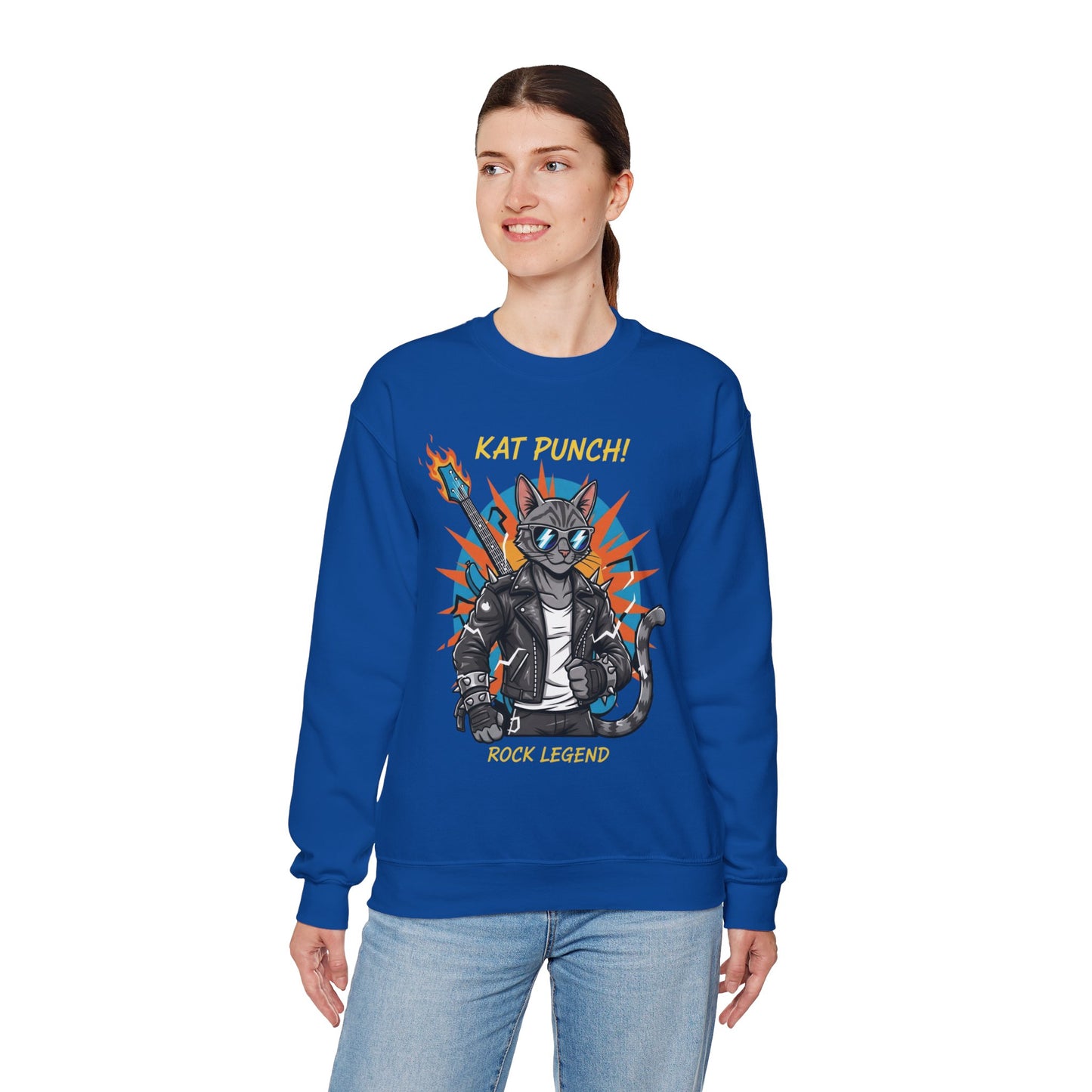 Cool Cat Unisex Heavy Blend Crewneck Sweatshirt style 1