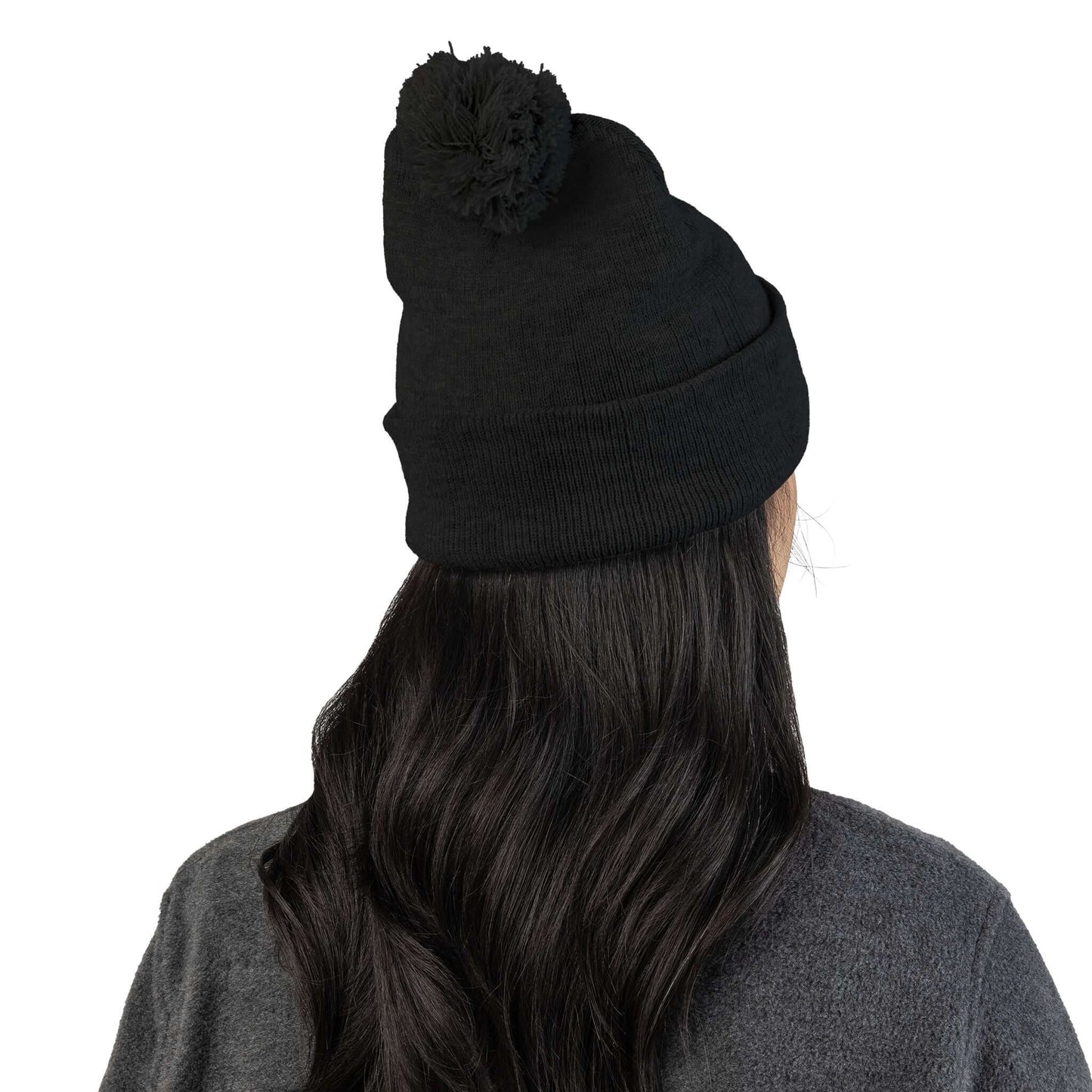 Embroidered Cat Mom Pom-Pom Knit Cap