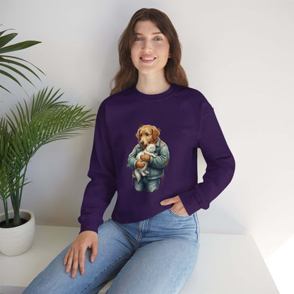 Watercolor Dog painting Unisex Crewneck Sweatshirt style 6