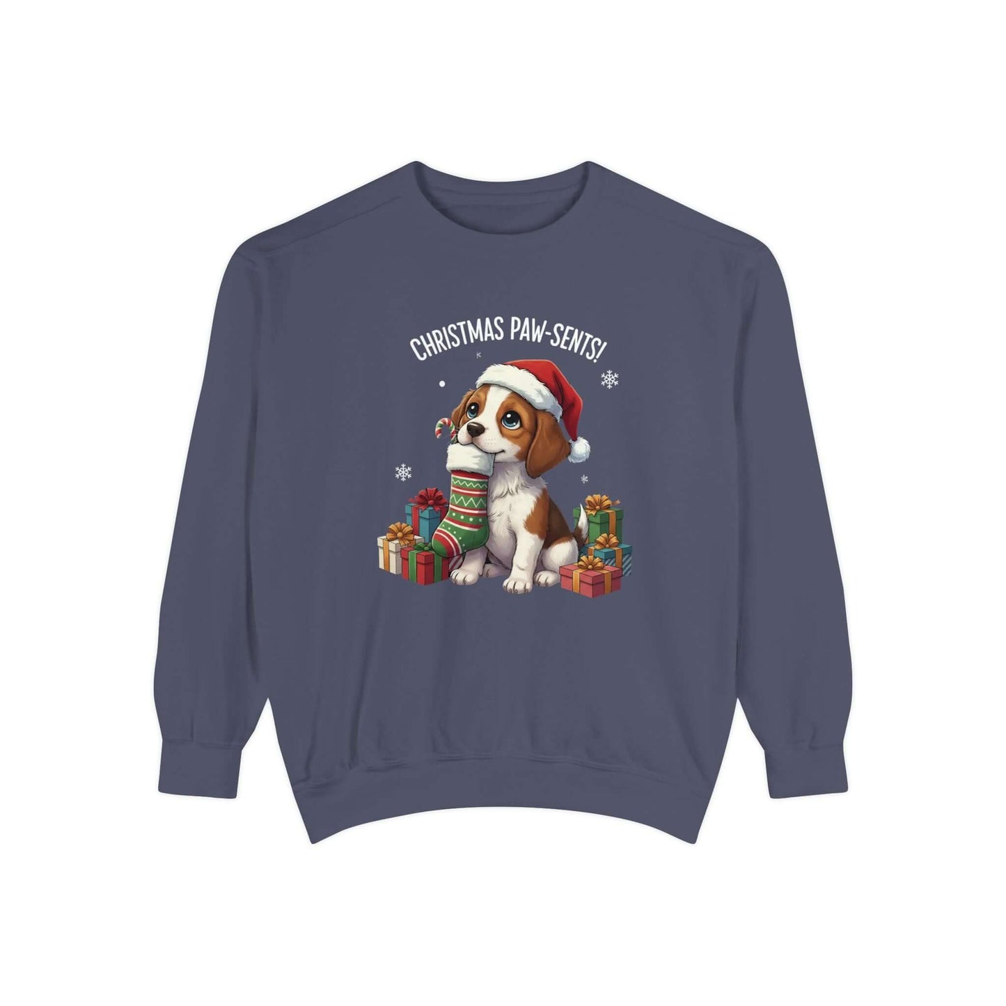 Puppy wait for Christmas presents Unisex Crewneck Sweatshirt style 3