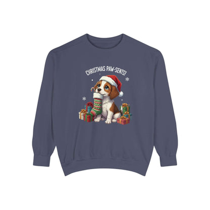 Puppy wait for Christmas presents Unisex Crewneck Sweatshirt style 3