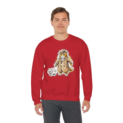 Watercolor Cat & Dog painting Unisex Crewneck Sweatshirt style 1